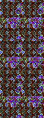 Çiçekli çizim şekli. Kahverengi ve kırmızı renkte çiçekler. Renkli Bahar Teması eskiz kalıbı. Düz Çiçek Elementleri Tasarımı.