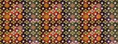 Şirin karalamalı çiçek desenli çizim. Raster illüstrasyonu. Raster illüstrasyonu. Eskiz tarzı kahverengi ve yeşil renklerde. El yapımı çiçek ve bitki koleksiyonu.