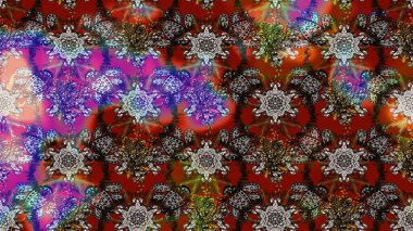 Klasik çiçek tasarımı elementleri. Kahverengi ve gri kıvırcık çiçekler kahverengi ve gri renklerde şekillenir. Raster illüstrasyonu.