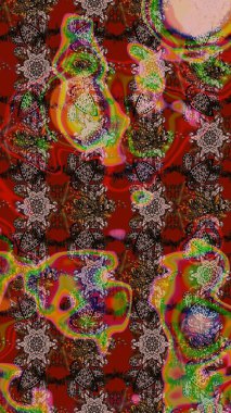 Güzel kumaş deseni. Güzel karalamalı çiçek desenli çizim. Küçük çiçekteki sevimli çiçek deseni. Raster illüstrasyonu.