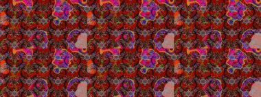 Küçük çiçekteki sevimli çiçek deseni. Kahverengi ve kırmızı renkte çiçekler.