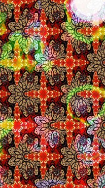 Güzel kumaş deseni. Güzel karalamalı çiçek desenli çizim. Raster illüstrasyonu. Küçük çiçekte sevimli çiçek deseni var..