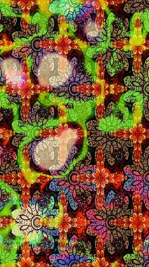 Raster Moda kumaş deseni. Şirin çiçekler. Çizgi çizimi deseni.