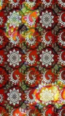 Çiçekli yaz çiçekleri. Küçük çiçekte güzel bir desen. Küçük renkli çiçekler. Moda baskıları için zarif bir şablon. Motley illüstrasyonu. Çizim.