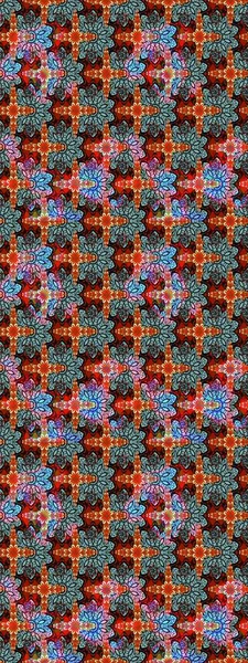 Çiçekli ipek eşarp. Retro tekstil tasarım koleksiyonu. Açık. 1950-1960 motifleri. El çizimi çiçek elementleri ile soyut çizim raster deseni.