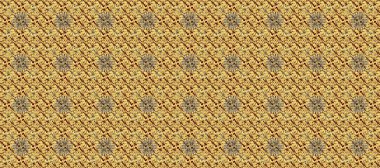 Barok tarzında altın çiçekli süs. Altın çiçekli, pürüzsüz desen. Sarı, kahverengi ve bej renklerde altın bir element. Damask arkaplanı.