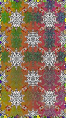 Raster dikişsiz çiçek deseni. Vadinin çiçekleri kahverengi ve gri renklerde.