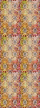 El çizimi çiçekli, soyut, pürüzsüz desen. Raster illüstrasyonu. Bej ve kahverengi renkte çiçekler.