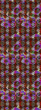 Vadinin çiçekleri gri ve kırmızı renklerde. Çiçeksel çizim kalıbının çizimi.