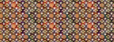 Düz Çiçek Elementleri Tasarımı. Raster güzel kumaş deseni çiziyor. Çiçek deseni. Renkli Bahar Teması çizim şablonu.