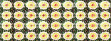 Raster illüstrasyonu. Çiçekli karalama şeklinde Raster çiçek deseni. Yumuşak, bahar çiçekleri yeşil ve nötr renklerde.