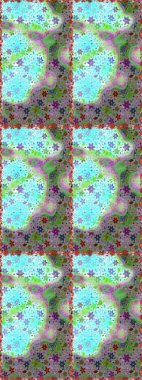 Çiçeksiz desenli nakış işlemeli gelincikler ve vadideki zambaklar. Tekstil tasarımı için doğal ve yeşil renklerde geleneksel halk çiçekleri buketi.