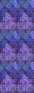 Düz Çiçek Elementleri Tasarımı. Chichi 'nin kumaş kalıbını çiz. Raster illüstrasyonu. Çiçek deseni. Renkli Bahar Teması çizim şablonu.