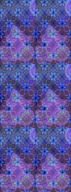 Düz Çiçek Elementleri Tasarımı. Chichi 'nin kumaş kalıbını çiz. Raster illüstrasyonu. Çiçek deseni. Renkli Bahar Teması çizim şablonu.