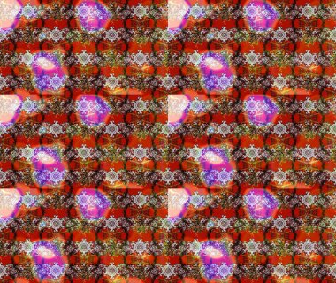 Raster illüstrasyonundaki çiçek desenli çizim. Kahverengi renkte çiçekler.