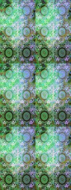 Yeşil ve nötr renklerde, altın elementlerle klasik, pürüzsüz desen. Raster illüstrasyonu.