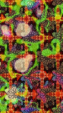 Millefleur 'lar. Küçük yeşil ve siyah renkte güzel bir besin torbası deseni, çiçekler. Tekstil, kumaş, kapaklar, duvar kağıtları, baskı, paket, koleksiyon defteri, örgü, dekupaj için çiçek arkaplanı..