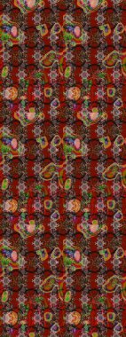 Kahverengi ve kırmızı renkte çiçekler. Küçük çiçekteki sevimli çiçek deseni. Raster illüstrasyonu.