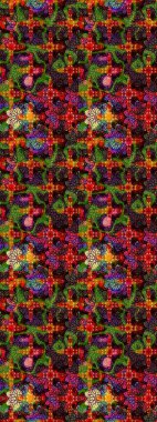 Raster illüstrasyonu. Güzel kumaş deseni. Bahar çiçekli güzel bir çiçek deseni..