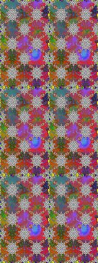 Gri ve kahverengi renklerde bahar çiçekleri. Raster illüstrasyonu. Çiçek ve yapraklı karalama şeklinde Raster çiçek deseni.