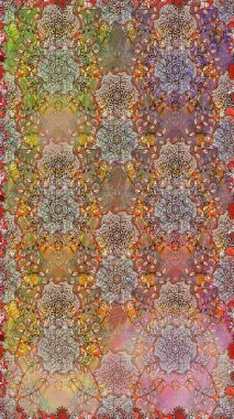 Bahar Tema Dikişsiz desen arka plan rengi. Düz çiçek öğeleri tasarım. Sorunsuz vintage. Raster şirin kumaş deseni.