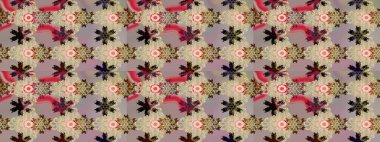 Renkli çizim kalıbı. Çiçek arkaplan. Bej ve gri renkli şirin tekstil tarzında. Çiçek duvar kâğıdı. Raster illüstrasyonu.
