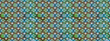 Renkli Bahar Teması eskiz kalıbı. Raster illüstrasyonu. Yeşil ve mavi renkte zarif çiçekli suluboya. Düz Çiçek Elementleri Tasarımı.