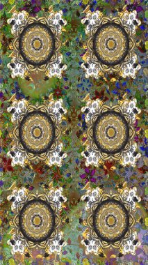 Gri ve kahverengi renklerde, altın elementli, pürüzsüz bir desen. Şam tasarım için kusursuz desen.