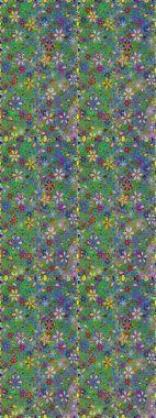 Patlayan çiçekler soyut olarak yerleştirilmiş. Raster deseni. Raster illüstrasyonu. Yumuşak, yeşil renkte bahar çiçekleri.