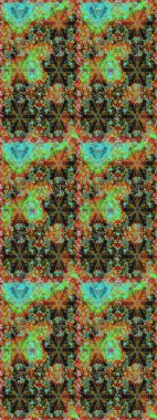 Çiçek süsü kumaş deseni, cam, çiçek desenli metal kahverengi ve yeşil renklerde altın elementler. Klasik raster altın pürüzsüz desen.