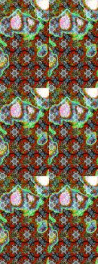 Soyut etnik raster çizim kalıbı. Kabile sanatı boho baskısı, klasik çiçek arkaplanı. Arkaplan dokusu, duvar kağıdı, kahverengi ve yeşil renkli çiçek teması.