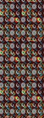 Raster Güzel kumaş deseni. Raster suluboya deseni, narin çiçekler, siyah ve kırmızı çiçekler, tebrik kartı şablonu..