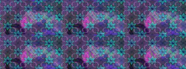 Mor ve mavi renkte çiçekler. Renkli Bahar Teması eskiz kalıbı. Düz Çiçek Elementleri Tasarımı. Sevimli çiçek raster deseni.