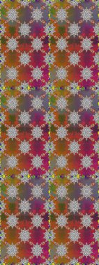 Raster illüstrasyonu. Kahverengi ve gri renkli çiçekler. Asya tekstil tarzında. Kusursuz çiçek deseni. Raster illüstrasyonu.