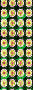 Raster çiçek izi. Raster Yumuşak kumaş deseni. Çiçek yeşili eskiz deseni. Klasik taslak çizimi.