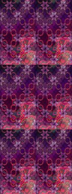 Çiçekli el çizimi çizimi deseni. Modern gelişim mor ve kahverengi raster arka plan duvar kâğıdı illüstrasyonu klasik çizgili iz sürme desenli çiçekler, çiçekli süsler.