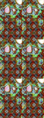 Arkaplan dokusu, duvar kağıdı, kahverengi ve yeşil renkli çiçek teması. Soyut etnik raster çizim kalıbı. Kabile sanatı boho baskısı, klasik çiçek arkaplanı.