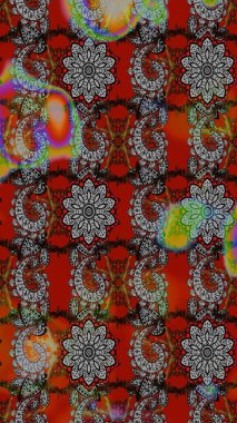 Gri ve kırmızı renkte güzel çiçekleri olan eskiz deseni, suluboya çiçek deseni, duvar kağıdı, kart veya kumaş için fayanslı. Raster..