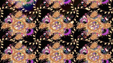 Siyah renkli çiçekler. Renkli Bahar temalı eskiz kalıbı. Düz Çiçek Elementleri Tasarım Raster illüstrasyonu. Çiçekli çiçek deseni, suluboya..