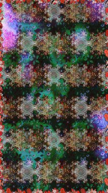 Tekstil, kumaş, kapaklar, duvar kağıtları, baskı, naylon, yapıştırma, örgü, dekupaj için çiçeksiz arkaplan. Küçük gri ve kahverengi renkte oldukça eski bir besin torbası deseni, çiçekler. Millefleurlar.