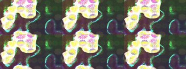 Colour Summer Theme sketch pattern Background. Flowers on green and brown colors. Trendy sketch Floral Pattern In Raster illustration. Flat Flower Elements Design.