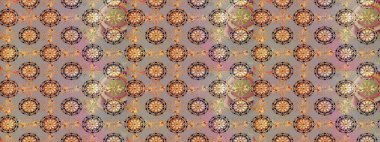 El çizimi. Raster illüstrasyonu. Çiçekli, yapraklı, çiçek desenli çizim..