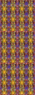 Kahverengi ve sarı renkte güzel çiçekler, suluboya çiçek desenli, duvar kağıdı, kart ya da kumaş için fayanslı eskizler. Raster..