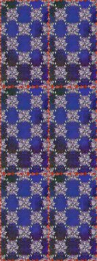 Kusursuz desen. Menekşe ve gri renklerde. Raster illüstrasyonu. Çiçek duvar kağıdı. Renkli süs kenarı. Hint süsü..