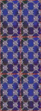 Kusursuz desen. Menekşe ve gri renklerde. Raster illüstrasyonu. Çiçek duvar kağıdı. Renkli süs kenarı. Hint süsü..