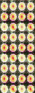 Nice flower raster pattern. Flowers on yellow and neutral colors. Flat Flower Elements Design. Colour Spring Theme sketch pattern Background.