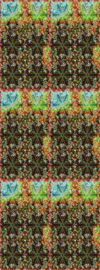 Doğu tarzı element. Davetiyeler, kartlar, web sayfası için Raster illüstrasyon. Çizgi sanatı tasarım şablonu için kusursuz sınır. Kahverengi ve yeşil renklerde altın element. Altın çizgili çiçek dekoru.