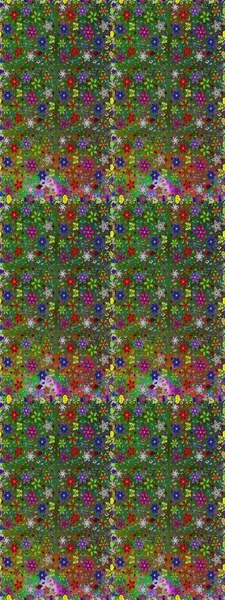 Raster illüstrasyonu. Düz Çiçek Elementleri Tasarımı. Kusursuz desenli, modaya uygun kumaş deseni. Şirin çiçek elementleri. Renkli Bahar Teması Kusursuz Arkaplan.