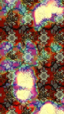 Raster illüstrasyonundaki çiçek desenli çizim. Suluboya tarzında kahverengi ve bej renkte çiçekler.