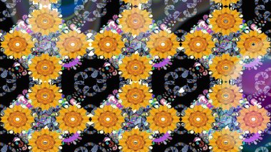 Kızılderili desenli desenli desenli şal deseni. Etnik Mandala süsü. Raster Henna dövme stili. Tekstil, tebrik kartı, boyama kitabı, telefon kılıfı baskısı için kullanılabilir.